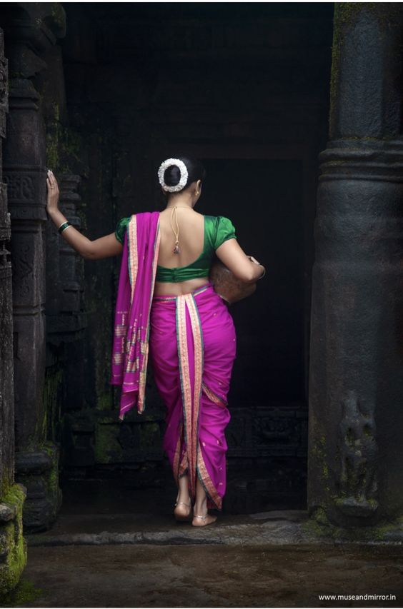 Indian hindu girl at traditional violet saree posed at autumn street.  10489247 Stock Photo at Vecteezy